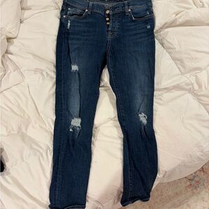 7 for all mankind Josefina skinny boyfriend  Blue Distressed Women's Jeans sz 28